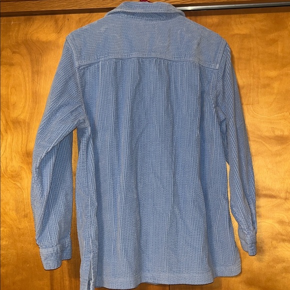 L.L. Bean Light Blue corduroy button top - Picture 3 of 3